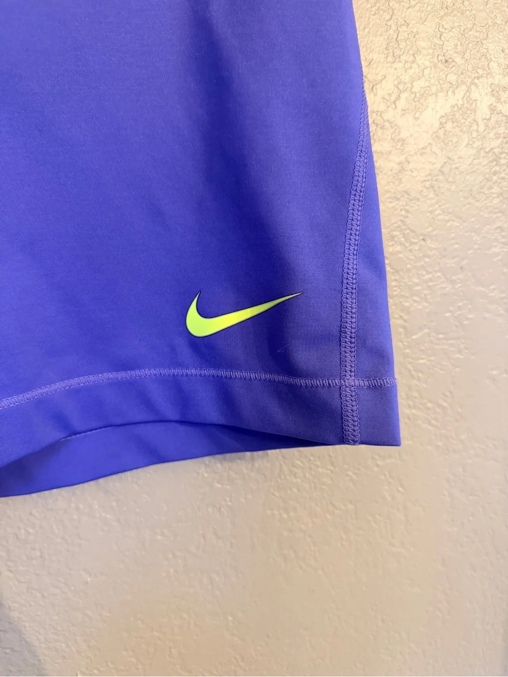 Nike Purple Athletic Shorts with Lime Waistband